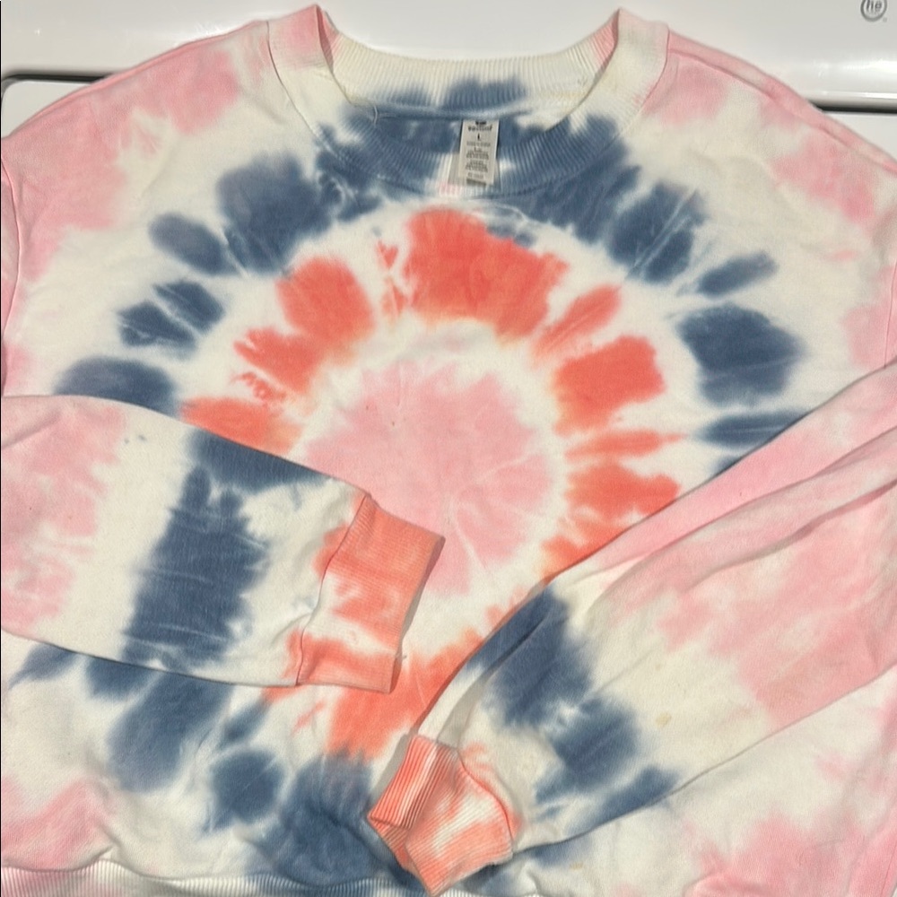 90 Degree By Reflex Tie-Dye Sweatshirt - Pink, Blue, White